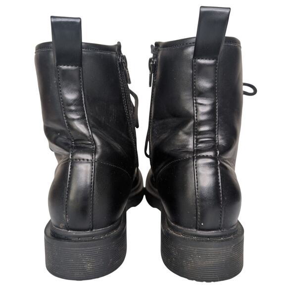 Chunky Black Combat Boots Men 9 Grunge Goth Punk 90s Y2K Workwear Slip Resistant - Picture 4 of 9